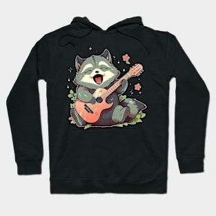 raccoon guitar Hoodie